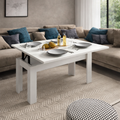 Mesa centro rectangular elevable convertible pata L