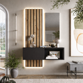 Recibidor moderno con panel LED y módulo oscuro