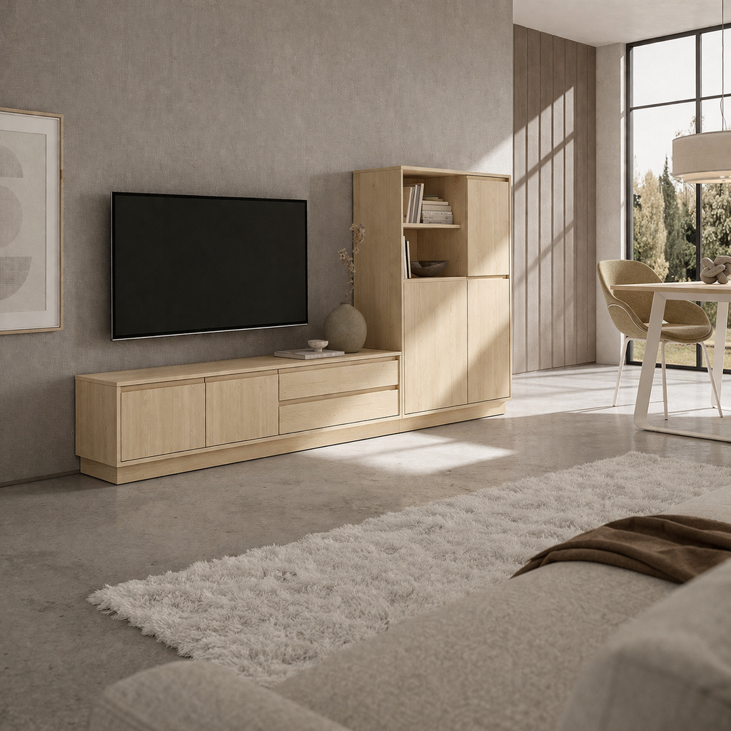 Composición mueble TV roble natural