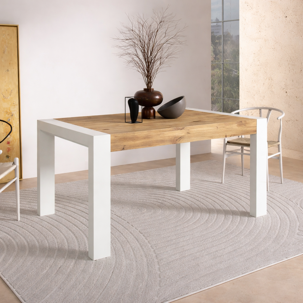 Mesa de comedor extensible con tapa